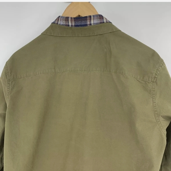 Coofandy Crisp Cotton Shirt Contrast Trim Long sleeves Olive Green size large - Picture 5 of 9